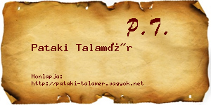 Pataki Talamér névjegykártya